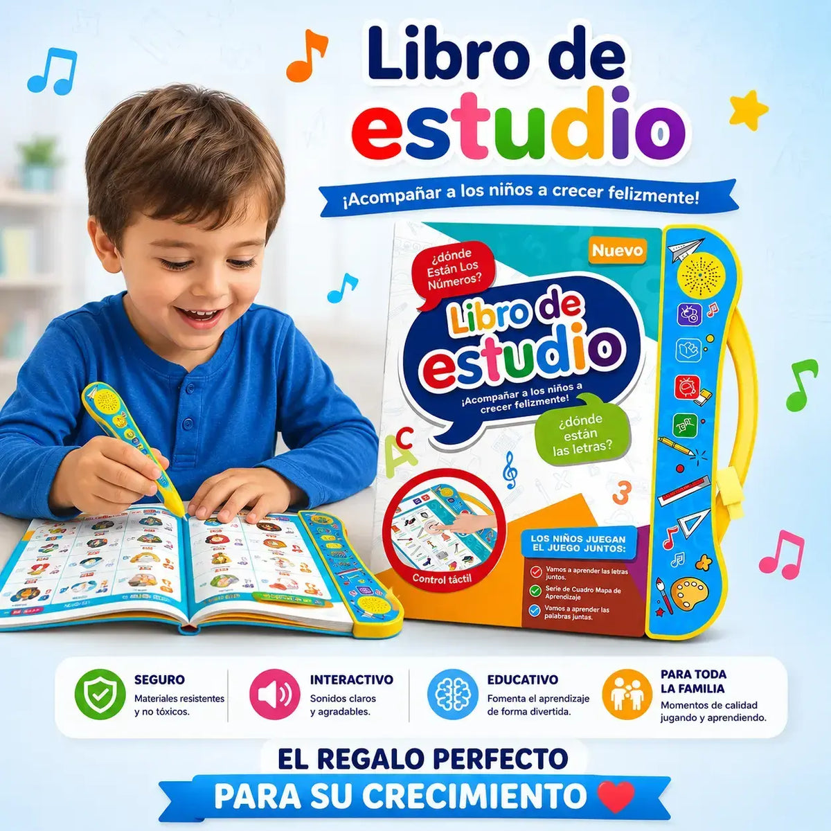 Libro de Estudio con Sonido para Niños