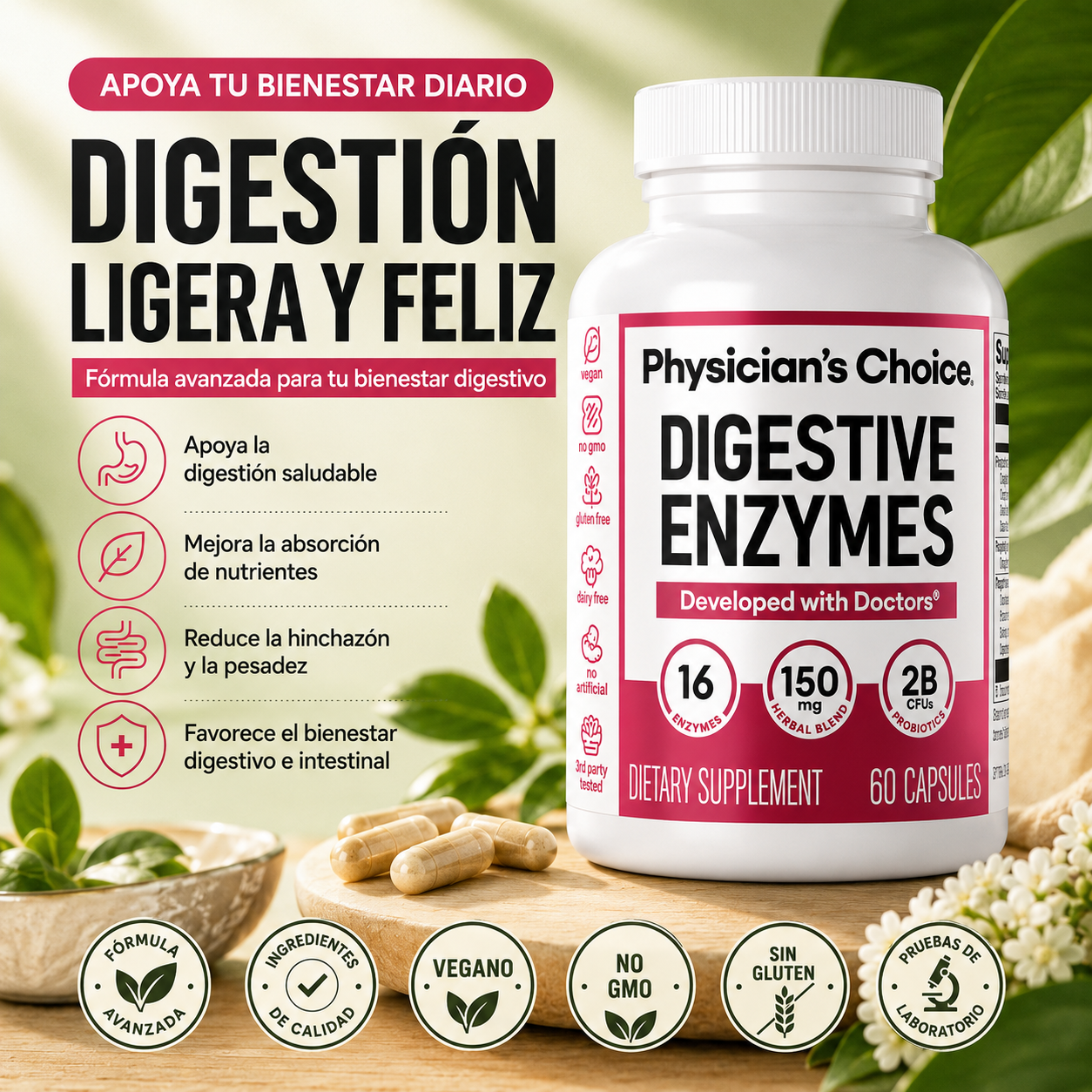 Digestive Enzymes™ Adiós a la Hinchazón