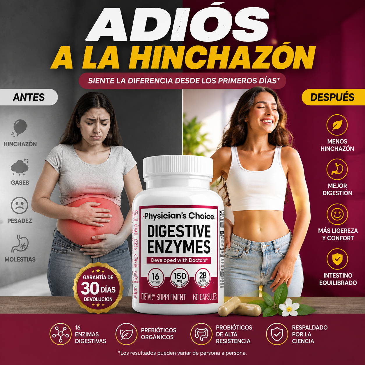 Digestive Enzymes™ Adiós a la Hinchazón