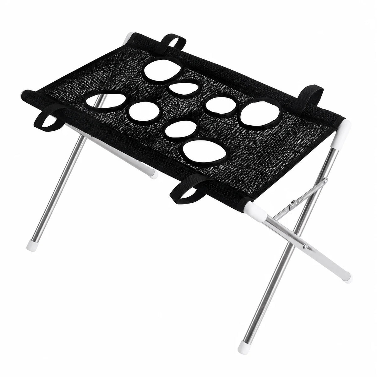 Pet Grooming Hammock Stand Foldable Cat Dog Bathing Rack Quick Dry Mesh Nail Trimming Holder for Small Medium Pets - Black Pet Bed